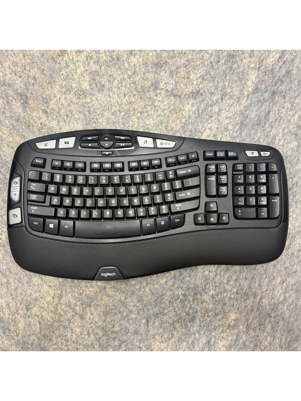 Logitech K350 Comfort Wave Wireless Ergonomic Keyboard Black No USB Dongle